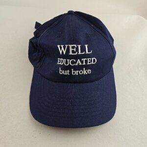 Well Educated but Broke Hat Mens Adjustable Strapback Blue Humor Funny Paris